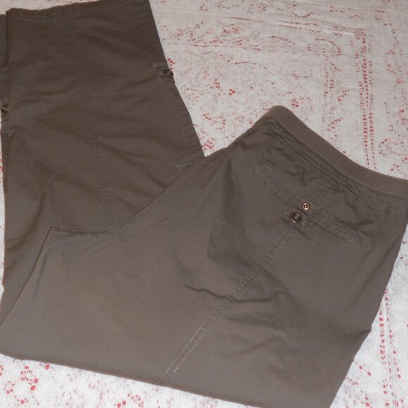 Chico's 2.5 Brown Taupe Convertible Pants Cargo Pocket Fits Size 14 - Picture 4 of 10
